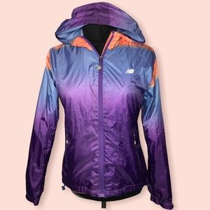 New Balance Ombré Windbreaker Size Medium - Orange - Blue - Purple